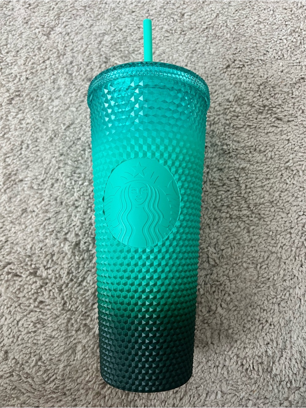 Starbucks 24 oz Venti Holiday 2022 Mint Green "Waxberry" Ombré Studded Tumbler